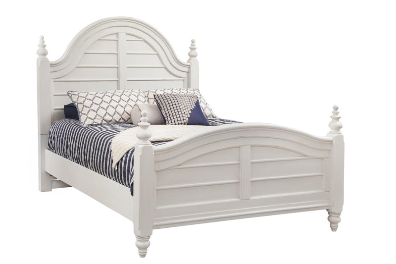 American Woodcrafters Rodanthe Queen Panel Bed in Dove White 3910-50PNPN image