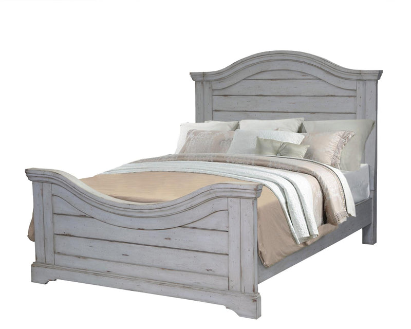 American Woodcrafters Stonebrook Queen Panel Bed in Antique Gray image