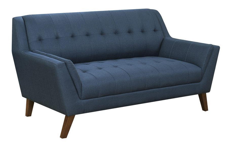 Emerald Home Furnishings Binetti Loveseat in Navy