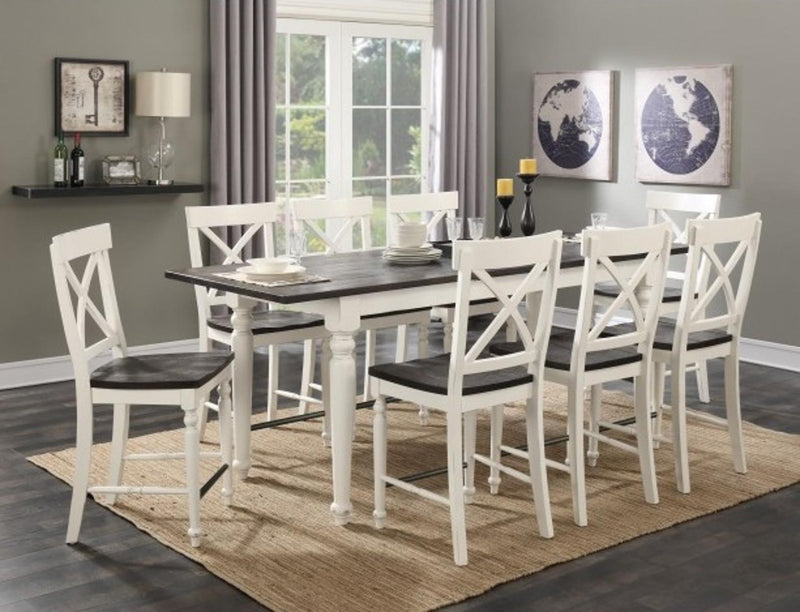 Emerald Home Mountain Retreat Gathering Dining Table in Antique White/Brown