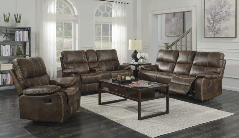 Emerald Home Jessie James Swivel Glider Recliner in Brown