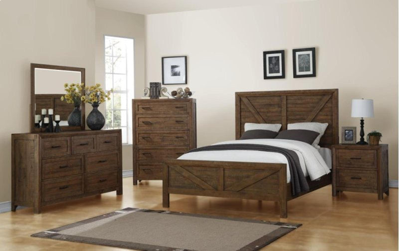 Emerald Home Pine Valley Queen Panel Bed in Brown