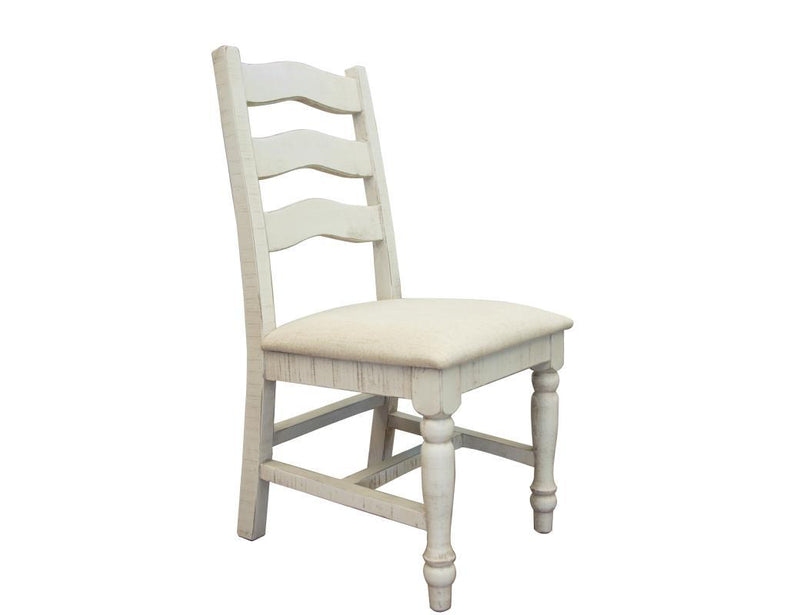 Stone Solid Wood Chair w/Fabric Seat Ivory Finish** image