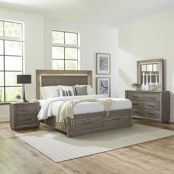 Horizons Queen Storage Bed, Dresser & Mirror, Nightstand image