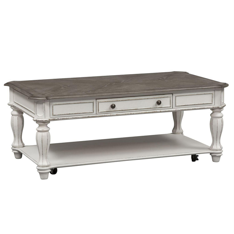 Liberty Magnolia Manor Rectangular Cocktail Table in Antique White image