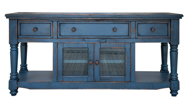 Aruba 70" TV Stand, w/3 Drawers & 2 Doors, in Dark Blue Finish image